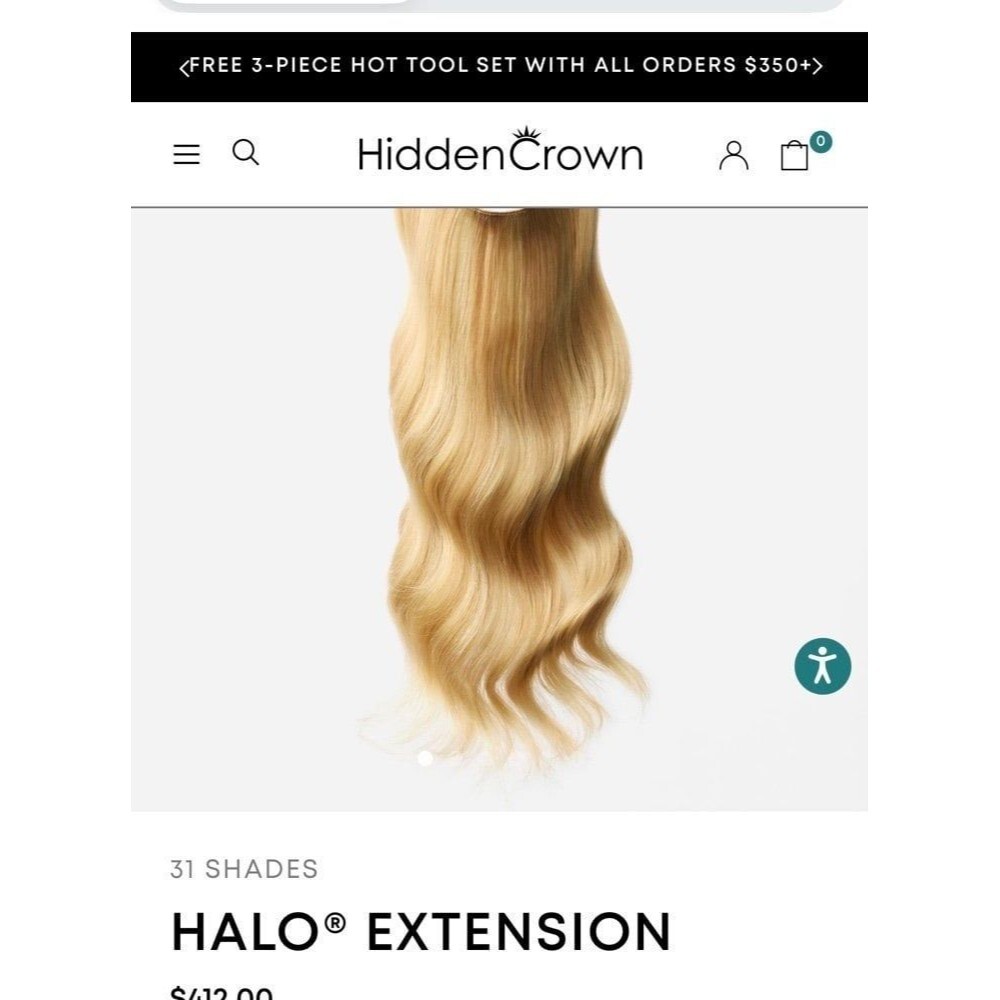 HIDDEN CROWN 18” layers halo hair extension color #2412 butter blonde blend